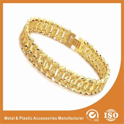 China Fashion Jewelry OEM Men Wide Metal Chain Bracelet 18k Gold Chain Radiation Protection for sale