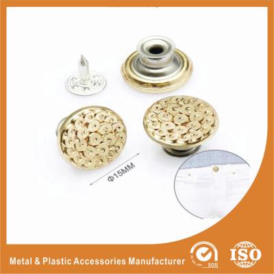 China Gold Custom Metal Buttons For Jeans decorative buttons for clothing for sale