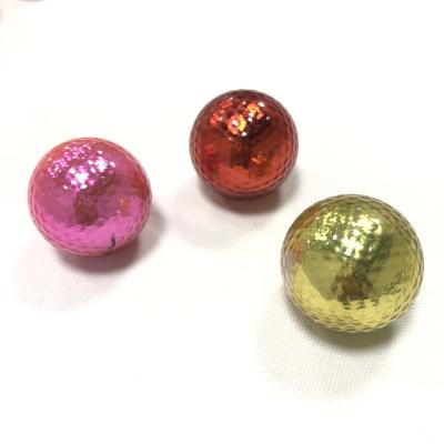 China Gold Fashionable Gold Plated Sliver Balls Golf Metallic Golf Balls Golf Leisure for sale