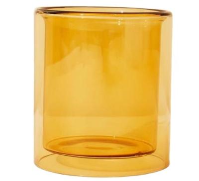 China Daily Life Home Customized Eco Friendly Glass Candle Jar Double Walled Colored Empty Glass Candle Jar Wholesale Customized for Candle Making for sale