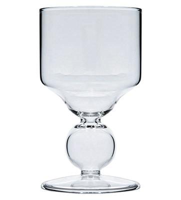 China Wavy Custom Clear Borosilicate Glass Bubble Stem Hand Blown Wine Glasses for sale