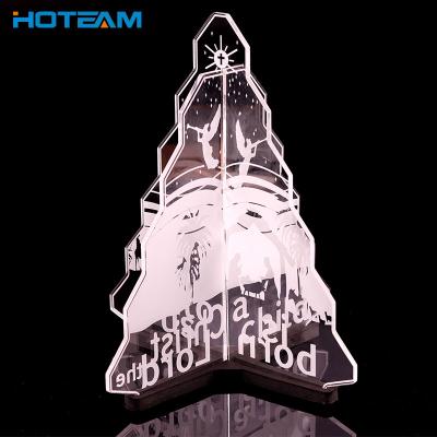 China Low Moq Crystal Clear Laser Cut Clear Customized Eco-friendly Acrylic Christmas Tree Decoration for sale