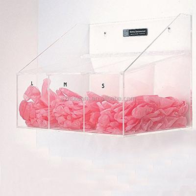 China Custom Hot Selling Popular High Quality Clear Kitchen Wall Mount Glove Box Holder Disposable Acrylic Dispenser for sale