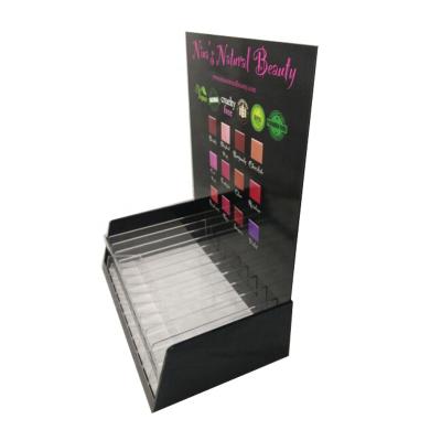 China Long Lasting Cardboard Pop Cardboard Counter Display Stand Durable Custom Lipstick for sale