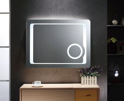 China High Quality Frameless Magnifying Bathroom Mirror Lighted Smart Vanity Mirror With Magnifying Mirror for sale