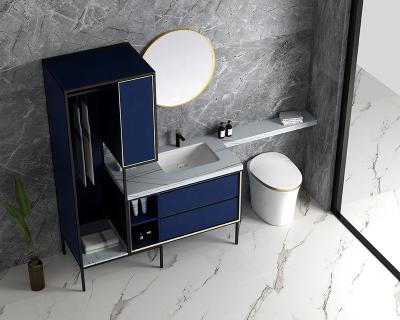 China French Top Quality Modern French Bathroom Vanity Combo With Smart Wardrobe Mirror Undermount Sink for sale