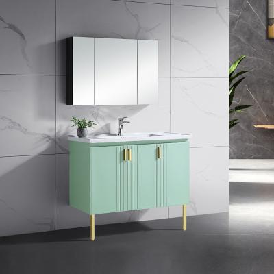 China Modern Stylish Design Aluminum Bathroom Funiture Bathroom Vanity Cabinet With Mirror Cabinet for sale