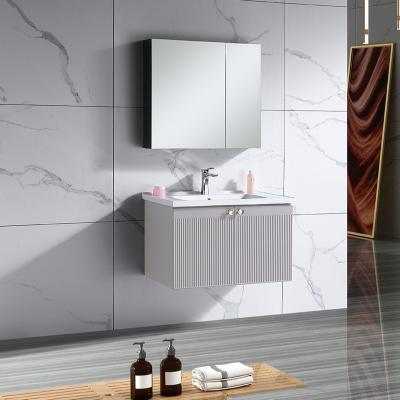 China Modern High Quality Aluminum Bathroom Cabinet Bathroom Vanity Combo With Mirror Cabinet for sale