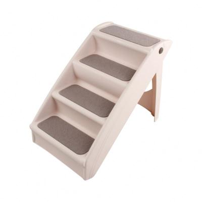 China Eco-Friendly Small Modern Style Pet Furniture Non-Slip Light Weight Pets Folding Durable Safety Plastic Dog Stairs for sale