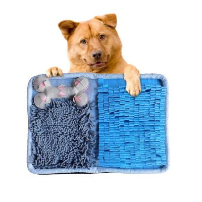 China Viable Super Soft Flannel Food Training Dog Toys Pet Sniff Sniffle Mat Pad Dual Use Pet Bowl Smell Pad for sale