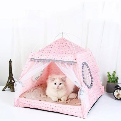 China Wholesale Hot Sale Breathable Pet Products The General Teepee Closed Comfy Hammock With Floors Cat House Pet Kennel Small Cat Tent Bed for sale