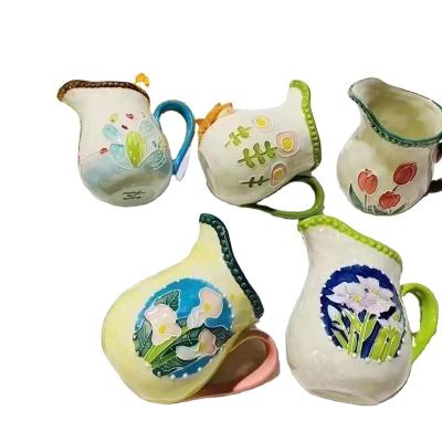 China Ceramic Milk Jug Contemporary Quality Appropriate Price Guarantee Insulated Porcelain Decorative Milk Jug for sale