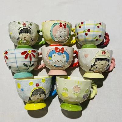 China Bohemian Handmade Wholesale Mugs Gift Ceramic Coffee Mugs Hot Sales Breakfast Cereal Mug for sale