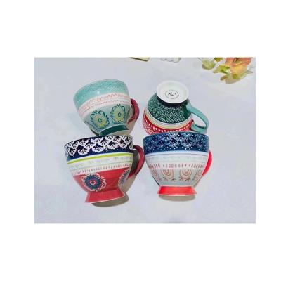 China 2023 Contemporary Wholesale Bohemian Premium Quality Custom Multicolor Handmade Tea Ceramic Mug New Arrival for sale