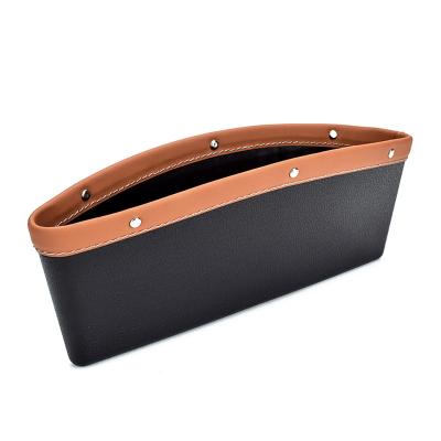 China Convenient Organizer Artificial Leather Car Seat Gap PU Case Storage Bag Car Accessories for sale