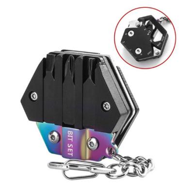 China 14 IN 1 EDC Multifunctional Hex Key Chain Kit, Folding Mini Pocket Survival Tool Set with Micro Screwdriver Knife Set Hot for sale