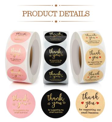 China Factory Price Personalized Printed Logo Label Seal Custom Waterproof Sticker Thank You Thank You For Your Small Business Shopping Order for sale