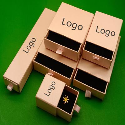 China Customized Recyclable Paperboard Drawer Jewelry Packaging Box Gift Box Necklace Earring Bracelet Ring Jewelry Box for sale