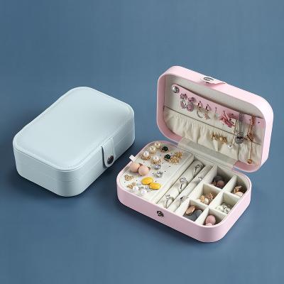 China Leather jewelry travel box promotion jewelri box custom jewelr travel jewelry storage box for watches earring girls custom Christmas gift for sale