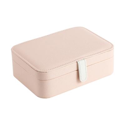 China Luxury Jewelry Travel Box Mirror Jewelry Box Gift Jewelry Boxes Packaging White Velvet Cardboard Jewelry Organizer Earring Box Can Custom Logo for sale