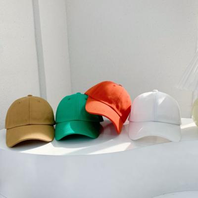 China New Solid Color Striped Children's Baseball Hat Summer Peaked Hat For Kids for sale