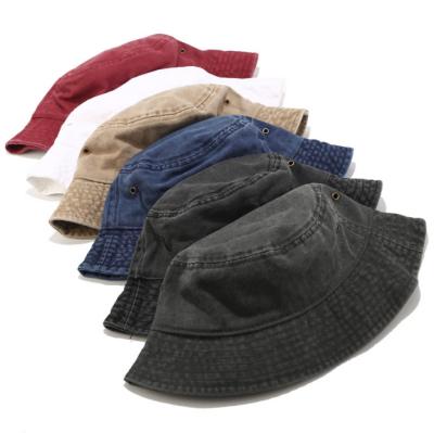 China Wholesale Striped European and American Universal Washed Outdoor Cotton Fisherman Hat Four Seasons Travel Sun Protection Trucker Hat for sale