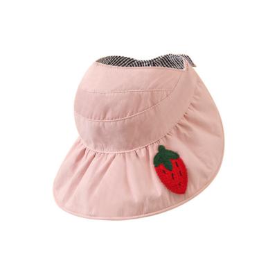 China Spring and Summer Striped Cartoon Embroidered Sunproof Outdoor Sun-shading Cap Children's Sun Blank Top Male and Female Baby Cap for sale