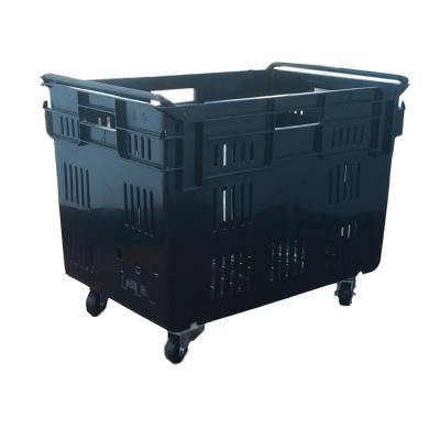 China Mesh Factory large plastic crates cheap plastic crates with wheels for sale