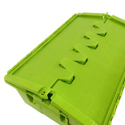 China Stackable Collapsible And Collapsible Heavy Duty Movable Plastic Containers Boxes With Cover for sale