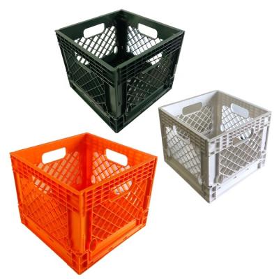 China Collapsible Mesh 25L Collapsible Crate Plastic Boxes Strong Stackable Foldable for sale