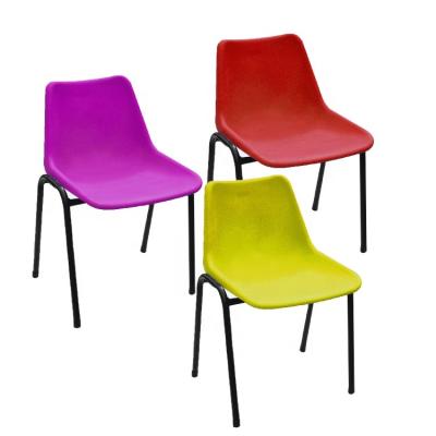 China Removeable Stackable Outdoor Garden Chair Plastic Chair With Metal Legs for sale