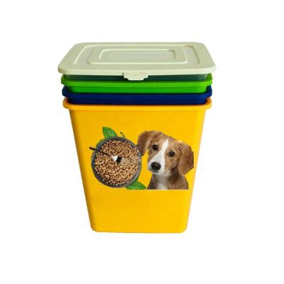 China For Pet Food 15 Kg Square Shape Plastic Dog Food Barrel Container for sale