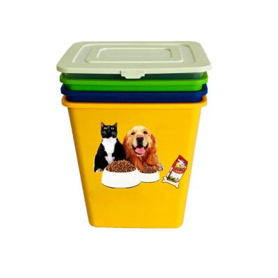 China For Pet Food Factory Manufacturer Plastic Tin Cat Pet Dog Food Storage Wholesale Container for sale