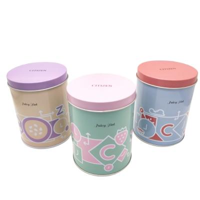 China Round Beverage Candy Can Box Tin Doll Tin Metal Custom Pack Tea Tin Box Material Christmas Gift for sale