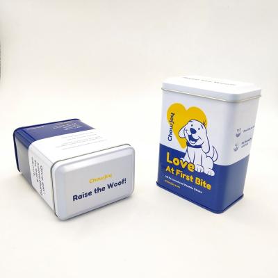 China Recyclable Tin Cartoon Customized Box Blue And White Color Suitable For Food Candy Tea And So On for sale