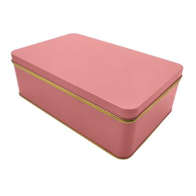 China Simple Wholesale Rectangular Metal Tin Box Tin Box With Flip-Lid Chocolaate Tin for sale