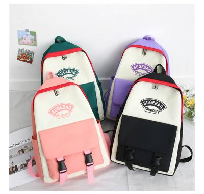 China Wholesale 4pcs Waterproof Fashion School Bag Daily School Backpack Nylon Set 2021 New for sale