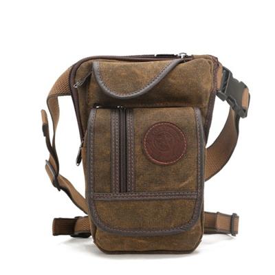 China 2021 new custom logo men's wash water canvas waist bag fashion cross shoulder body bag for sale