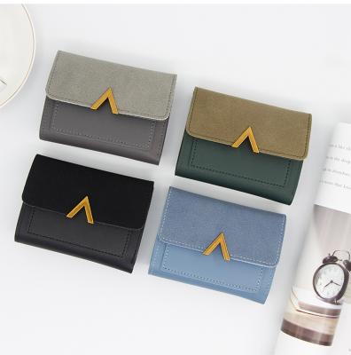 China Small PU Fashion High Quality Leather Credit Card Holder Waterproof Customized Short Wallets Women Coin Purse for sale