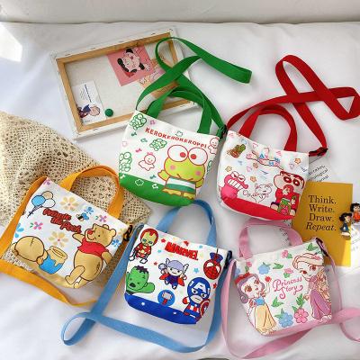 China 2021 new fashion children's canvas leisure bag children's handbag korean shoulder bag for sale