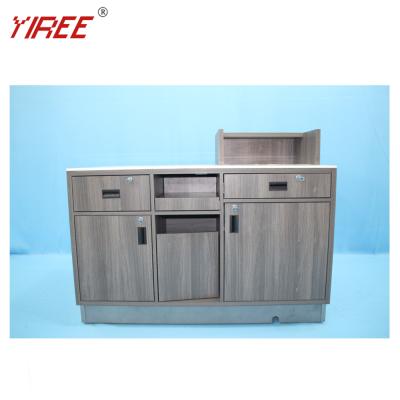 China Retailer Shop /Office Reception Comercial Furniture Custom Dimensions Design Grocery Checkout Office Reception Wooden Counter Table for sale