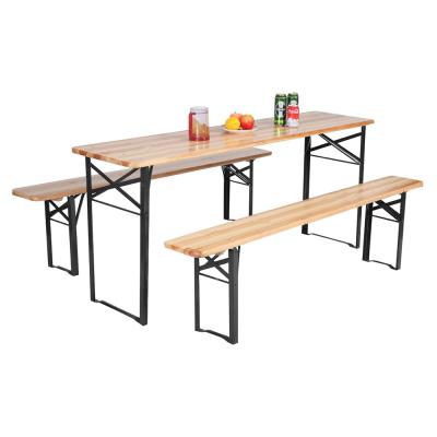 China Hot sales minimalist fold modern wooden outdoor picnic table metal furniture sets for camping for sale