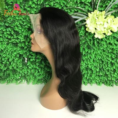 China Cheap 100% Silky Straight Wave Body Wave Hair No Chemical Transparent 13x4 Lace Frontal Wigs 10A Grade Pre Plucked Brazilian for sale