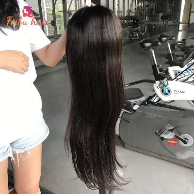 China 100% Fashion Wave Frontal Wigs Straight Hair Unprocessed Brazilian Natural Transparent Lace Extension Hair Silky Straight 13x4 Can Be for sale