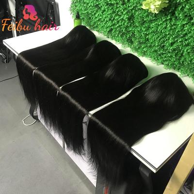 China 1-4 Years 10A Inexpensive Straight Grade 150% 180% Density Brazilian Remy Virgin Hair Natural Color Bang Wigs for sale