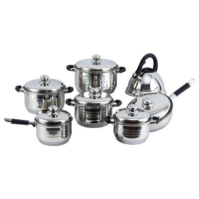 China Sustainable premium quality colorful stainless steel cookware set swiss z-line with silicone handle for sale