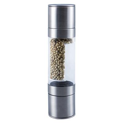 China Hot Selling Viable 2 in 1 Adjustable Salt and Pepper Grinder Mill BBQ Tools Manual Pepper Grinder for sale