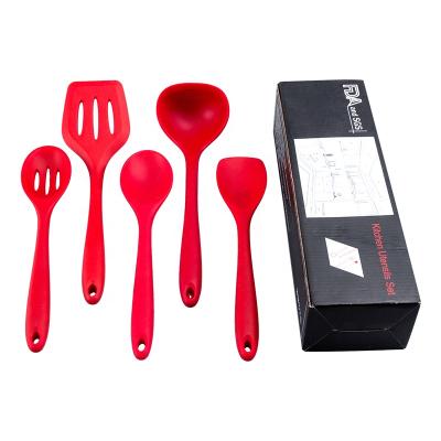 China Amazon Hot Selling 5pcs Sustainable Household Utensil Set Silicone Kitchen Tools Kitchen Accessories Utensil Set for sale