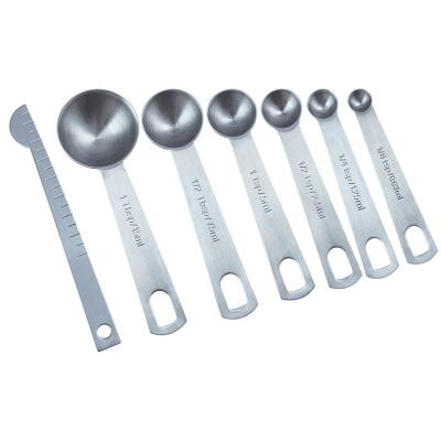 China Sustainable 7 Pieces Set Measuring Cups Stainless Steel Measuring Cup For Tea Coffee Kitchen Cooking Measuring Tools for sale