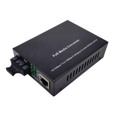 China FTTH FTTB FTTC Fiber PoE Media Converter 10/100Base-Tx to 100Base-Fx, Single Mode, 20-80Km, Duplex SC 100M PoE Ethernet Media Converter for sale